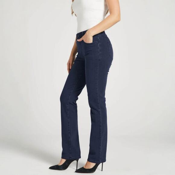 Betabrand Straight-Leg 4-Pocket Betabrand Yoga Denim In Dark Indigo LP - Picture 1 of 11